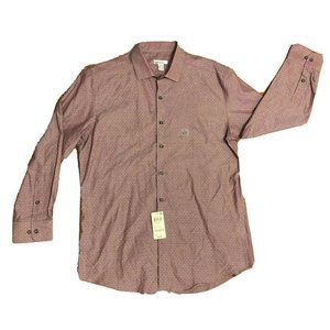 NWT Bar III Men's Large 16-16 1/2 32-33 Burgundy Slim Fit Stretch Dress …